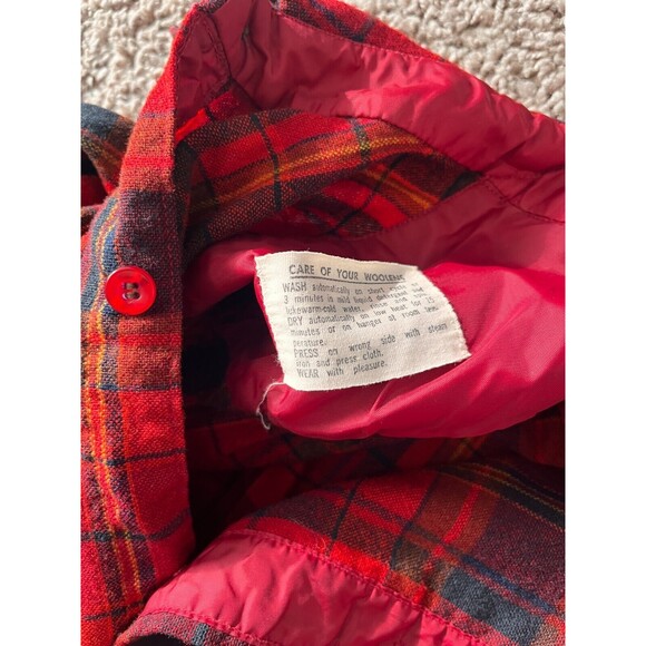 1970's Pendleton Wool Plaid Button Up Flannel Double Pocket Size 15 1/2 Medium - Picture 2 of 7